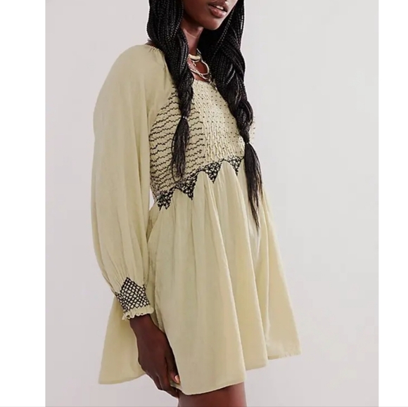 Nwot Free People What a feeling tunic/ dress color sage combo - Picture 1 of 15